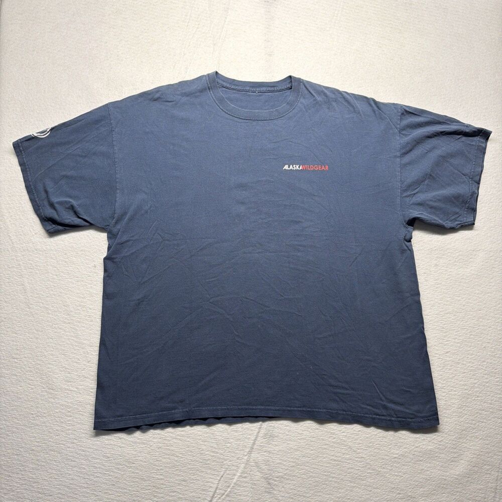 Vintage Y2K Alaska Wild Gear Relax This Ain't The Lower 48 Blue T-Shirt Mens 2XL